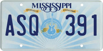 MS license plate ASQ391