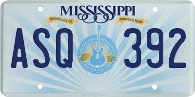 MS license plate ASQ392