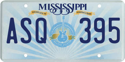 MS license plate ASQ395