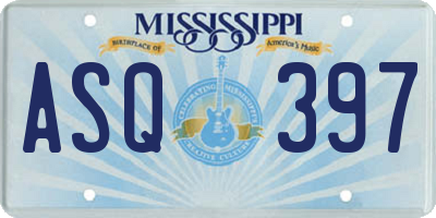 MS license plate ASQ397