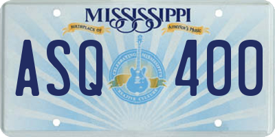 MS license plate ASQ400
