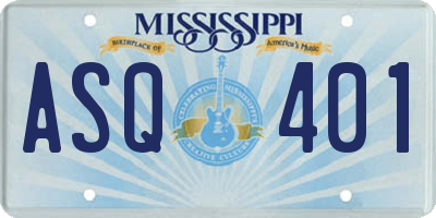 MS license plate ASQ401