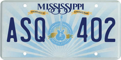 MS license plate ASQ402
