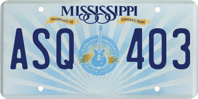 MS license plate ASQ403