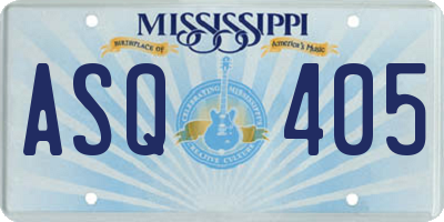 MS license plate ASQ405