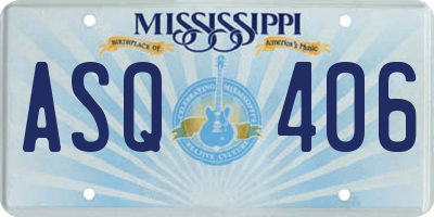 MS license plate ASQ406