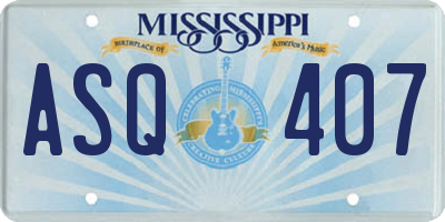 MS license plate ASQ407
