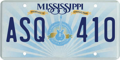 MS license plate ASQ410