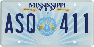 MS license plate ASQ411