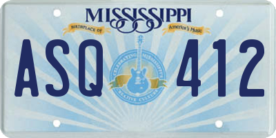 MS license plate ASQ412