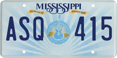 MS license plate ASQ415