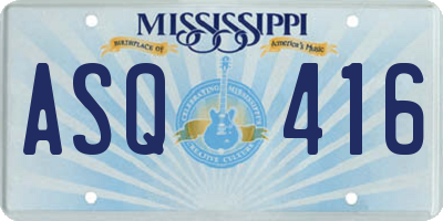 MS license plate ASQ416