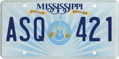 MS license plate ASQ421