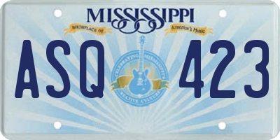MS license plate ASQ423