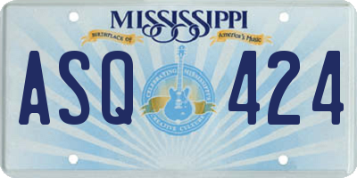 MS license plate ASQ424