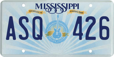 MS license plate ASQ426