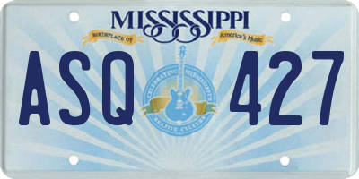 MS license plate ASQ427