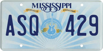 MS license plate ASQ429