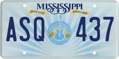 MS license plate ASQ437