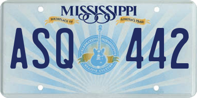 MS license plate ASQ442