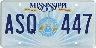 MS license plate ASQ447