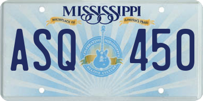 MS license plate ASQ450