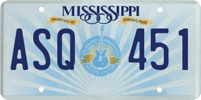 MS license plate ASQ451
