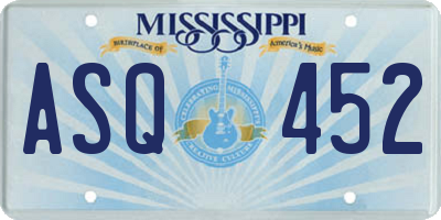 MS license plate ASQ452