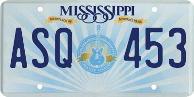 MS license plate ASQ453