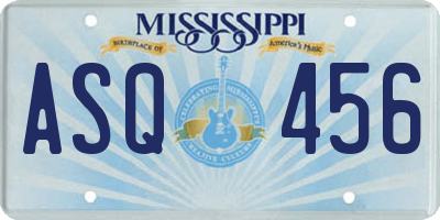 MS license plate ASQ456