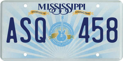 MS license plate ASQ458