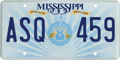 MS license plate ASQ459