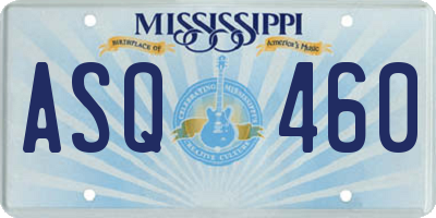 MS license plate ASQ460