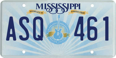 MS license plate ASQ461