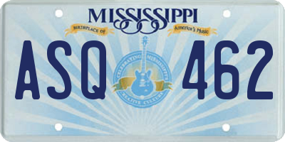 MS license plate ASQ462