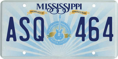 MS license plate ASQ464