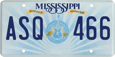MS license plate ASQ466