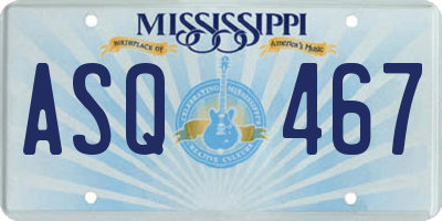 MS license plate ASQ467