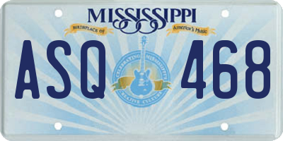MS license plate ASQ468