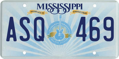 MS license plate ASQ469