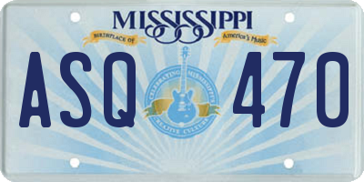MS license plate ASQ470