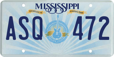 MS license plate ASQ472