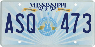 MS license plate ASQ473