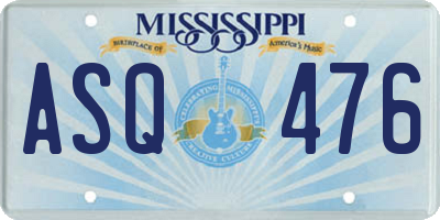 MS license plate ASQ476