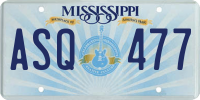 MS license plate ASQ477