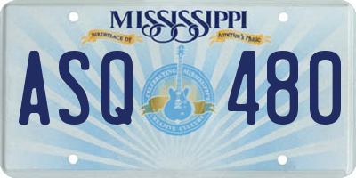 MS license plate ASQ480