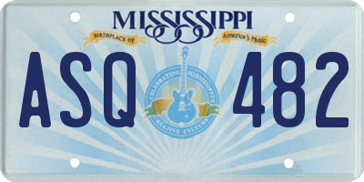 MS license plate ASQ482