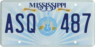 MS license plate ASQ487