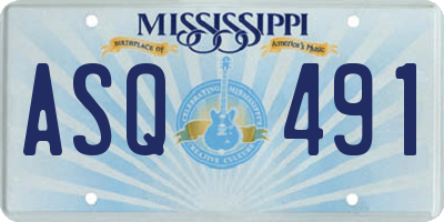 MS license plate ASQ491