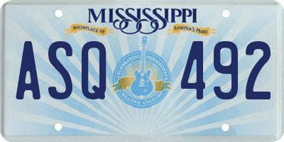 MS license plate ASQ492